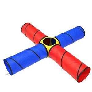 NWT- Hey! Play! 100" x 100" Indoor Outdoor Pop-Up Play Tunnel Kids Cats Dogs Pet